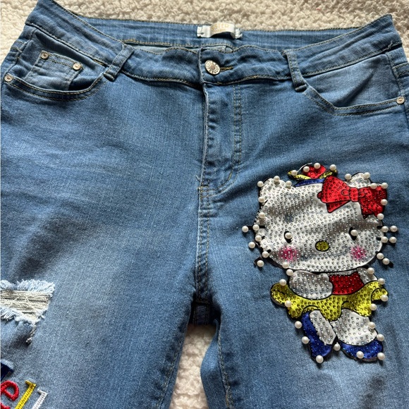 Sister fashion hello kitty blue denim jeans - Picture 3 of 13